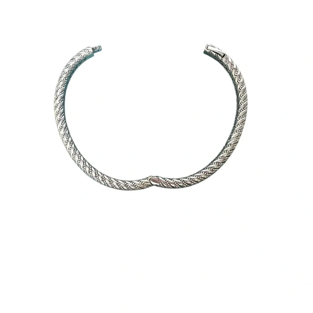 JAI by John Hardy‎ Andaman Sea Texture Hinged Bangle Bracelet 925 Silver NEW 26g